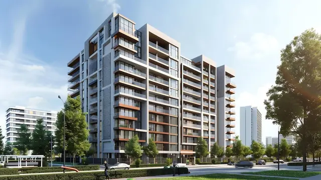 Illustration of a residential building, shown for Zodiac