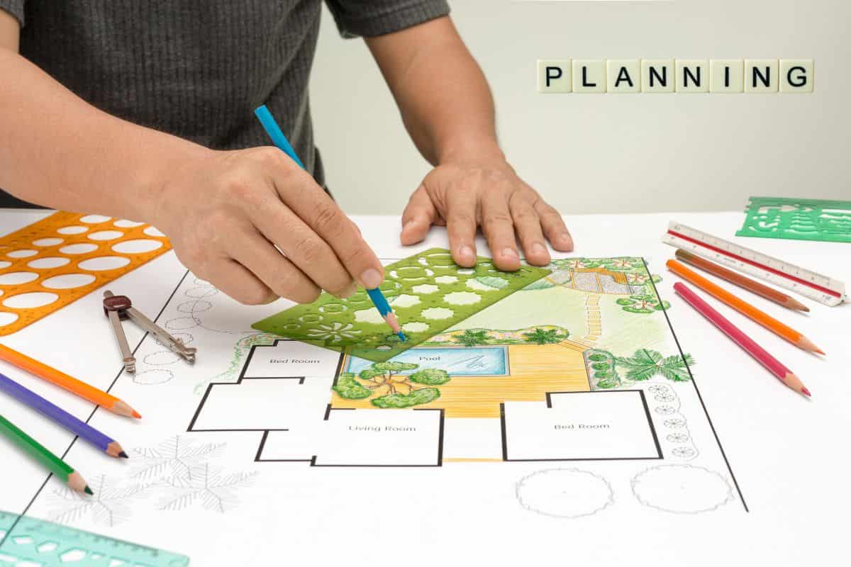 Illustrative master-plan sketch of a commercial office layout